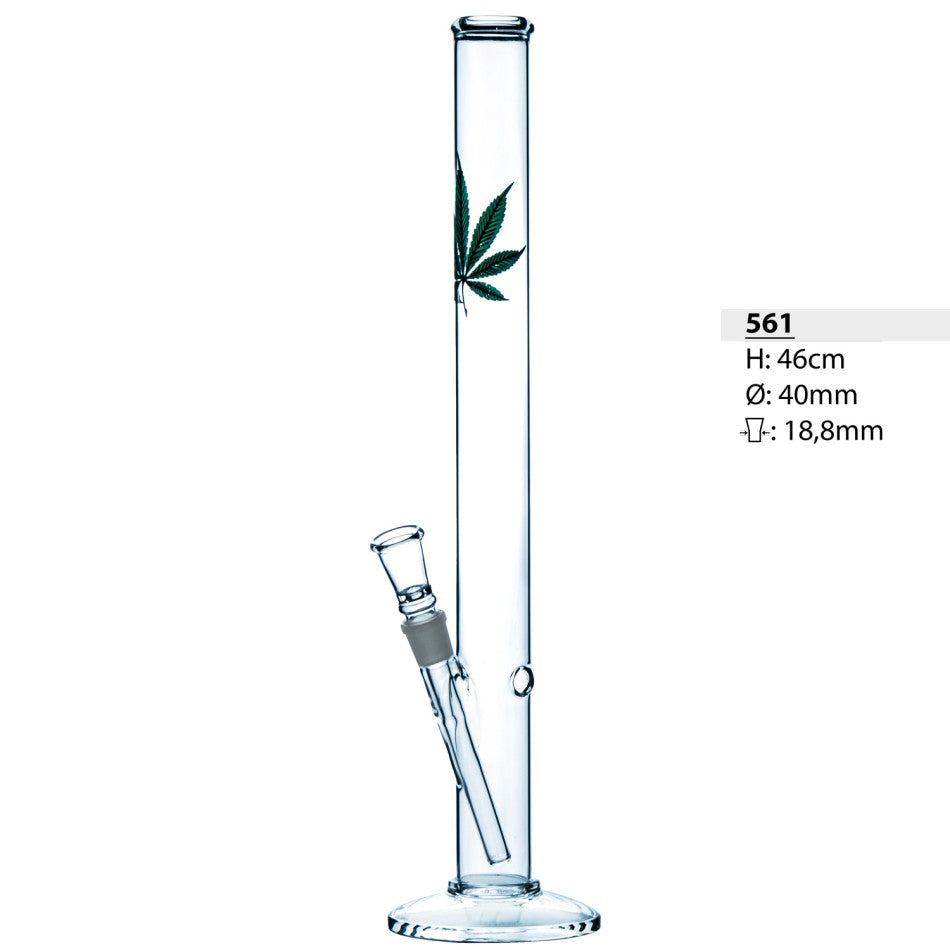 Atomic Glas-Bong - Weed Leaf | H: 46cm, Ø: 50mm, Schl.: 18,8mm