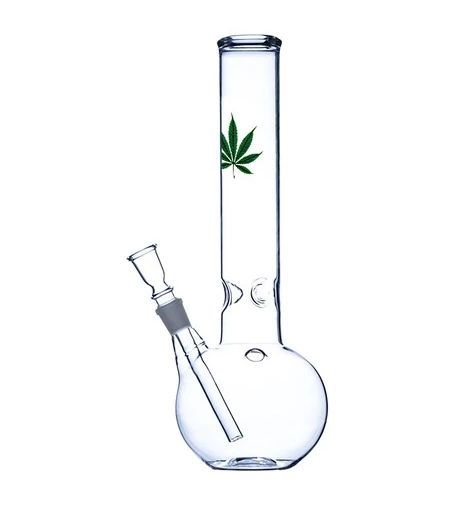 Atomic Glas-Bong Weed Leaf | WeedH: 36cm, Ø: 50mm, Schl.: 18,8mm
