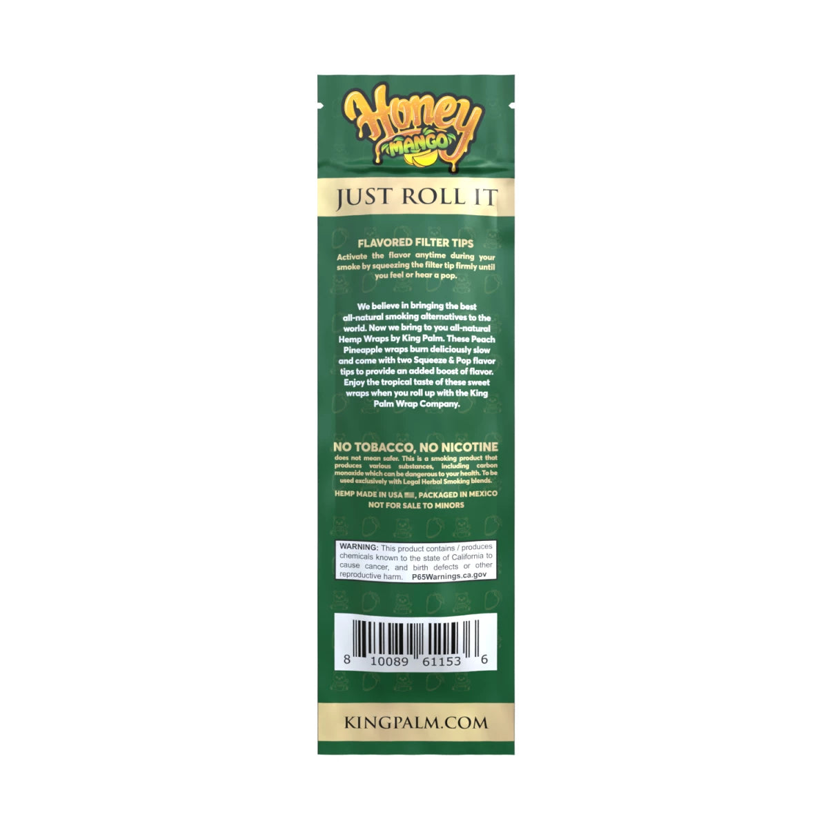 King Palm Hemp Wraps Honey Mango - 2 x Hemp Blunt Wraps pro Packung