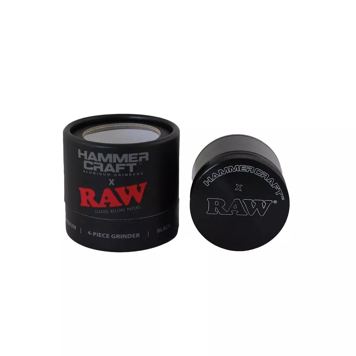 Hammercraft RAW Grinder Black Aluminium 4-teilig Medium Ø 55 mm